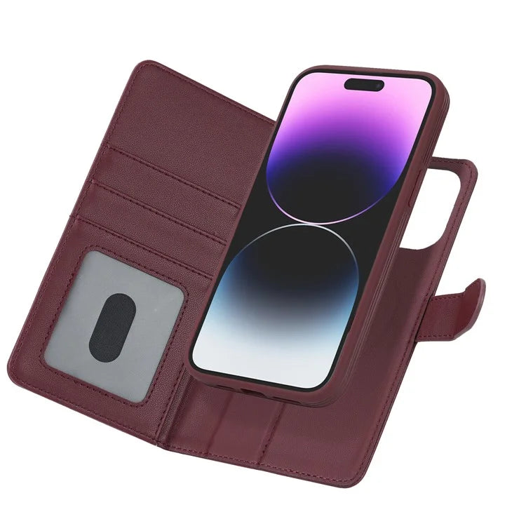 For iPhone 14 Pro Max Case Compatible with MagSafe Detachable PU Leather Phone Protector