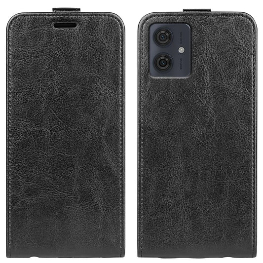 Phone Case for Motorola Moto G54 5G Vertical Flip Phone Shell Crazy Horse Texture Cover