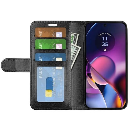 For Motorola Moto G54 5G Case PU Leather Cover Crazy Horse Texture Viewing Phone Stand Wallet