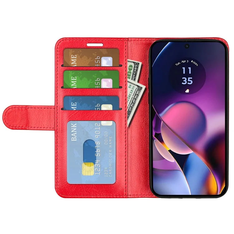 For Motorola Moto G54 5G Case PU Leather Cover Crazy Horse Texture Viewing Phone Stand Wallet