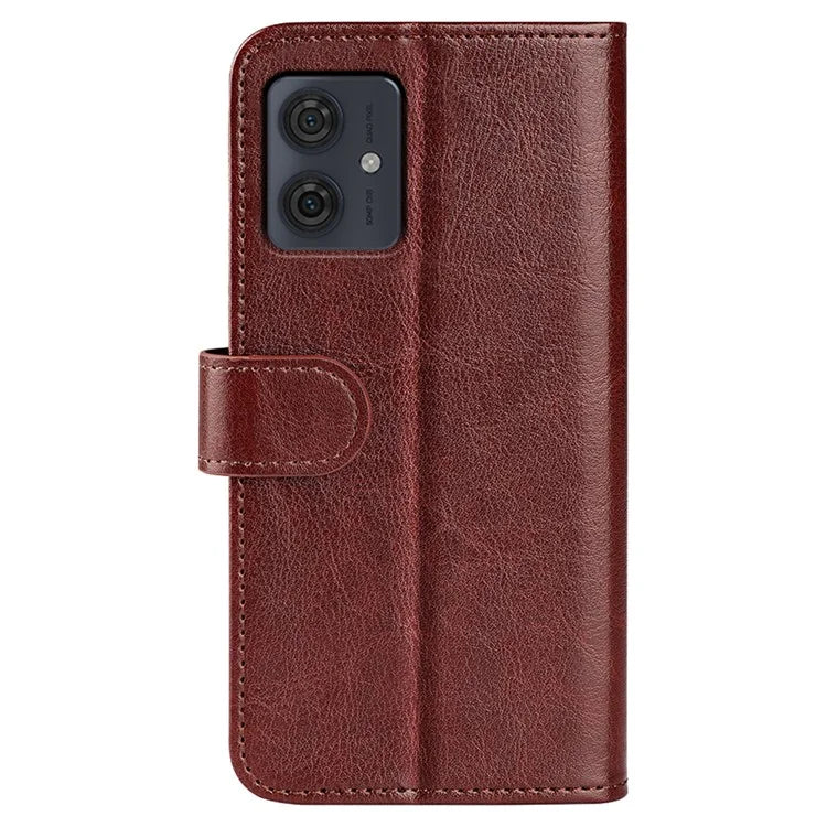 For Motorola Moto G54 5G Case PU Leather Cover Crazy Horse Texture Viewing Phone Stand Wallet