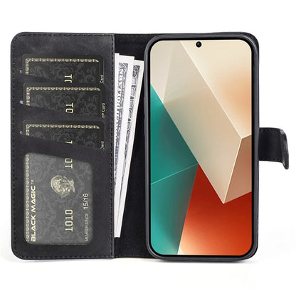 For Xiaomi Redmi Note 13 5G (China) Phone Case PU Leather+TPU Wallet Stand Shock-absorbing Cover