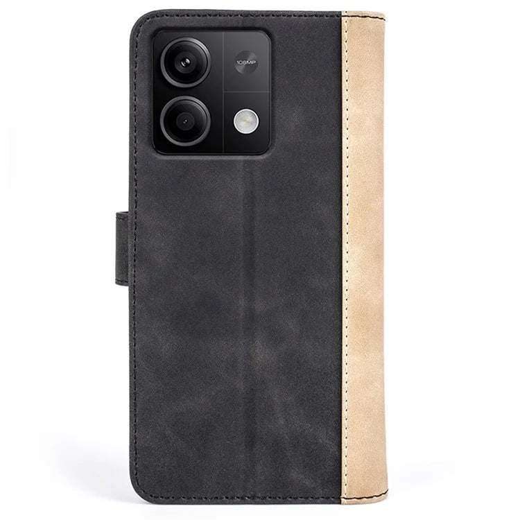 For Xiaomi Redmi Note 13 5G (China) Phone Case PU Leather+TPU Wallet Stand Shock-absorbing Cover