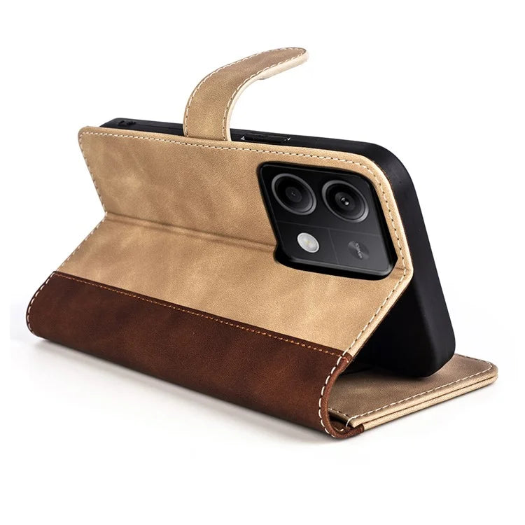 For Xiaomi Redmi Note 13 5G (China) Phone Case PU Leather+TPU Wallet Stand Shock-absorbing Cover