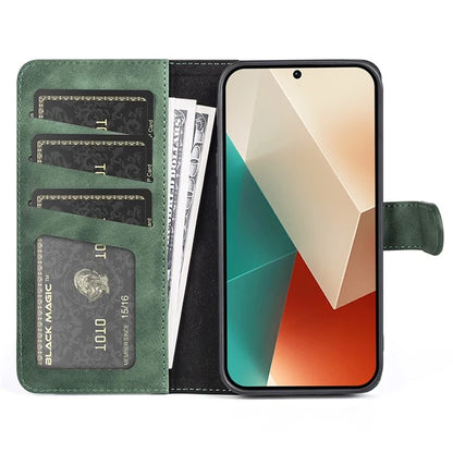 For Xiaomi Redmi Note 13 5G (China) Phone Case PU Leather+TPU Wallet Stand Shock-absorbing Cover