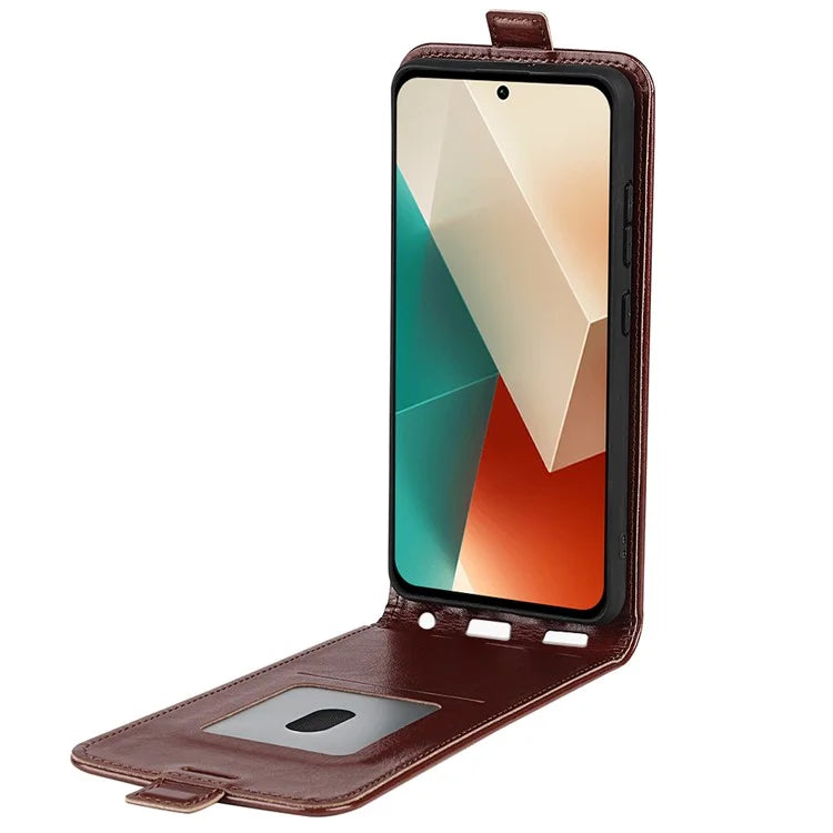 For Xiaomi Redmi Note 13 5G (China) Case Anti-Dust Phone Shell PU Leather Cover with Card Slot