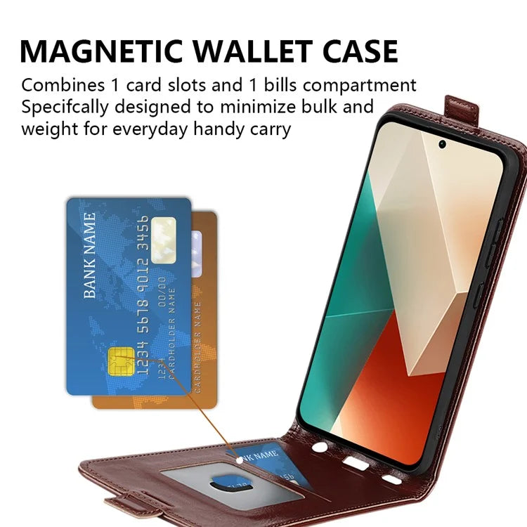 For Xiaomi Redmi Note 13 5G (China) Case Anti-Dust Phone Shell PU Leather Cover with Card Slot