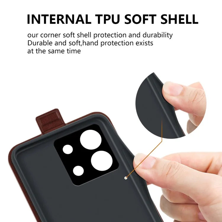 For Xiaomi Redmi Note 13 5G (China) Case Anti-Dust Phone Shell PU Leather Cover with Card Slot