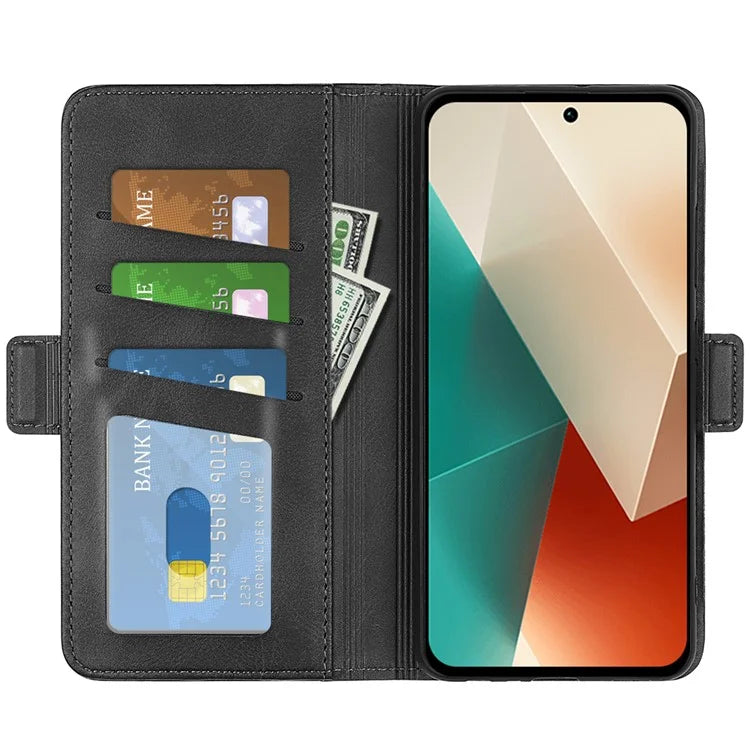 For Xiaomi Redmi Note 13 5G (China) Case Stand Flip Calf Texture Phone Cover PU Leather Wallet Phone Shell