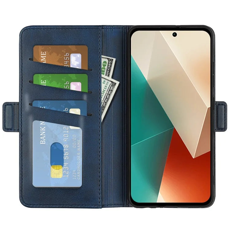 For Xiaomi Redmi Note 13 5G (China) Case Stand Flip Calf Texture Phone Cover PU Leather Wallet Phone Shell