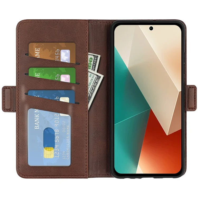 For Xiaomi Redmi Note 13 5G (China) Case Stand Flip Calf Texture Phone Cover PU Leather Wallet Phone Shell