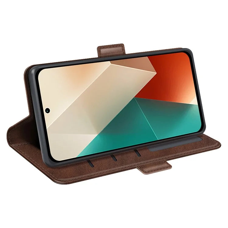 For Xiaomi Redmi Note 13 5G (China) Case Stand Flip Calf Texture Phone Cover PU Leather Wallet Phone Shell