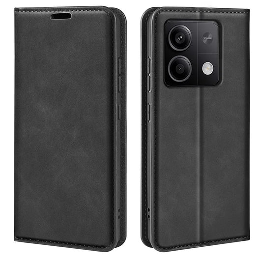 For Xiaomi Redmi Note 13 5G (China) Cell Phone Case PU Leather Wallet Stand Phone Shell with Skin-touch Feeling