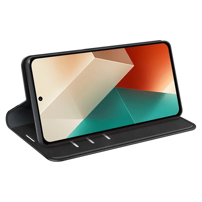 For Xiaomi Redmi Note 13 5G (China) Cell Phone Case PU Leather Wallet Stand Phone Shell with Skin-touch Feeling