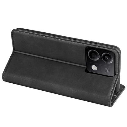For Xiaomi Redmi Note 13 5G (China) Cell Phone Case PU Leather Wallet Stand Phone Shell with Skin-touch Feeling