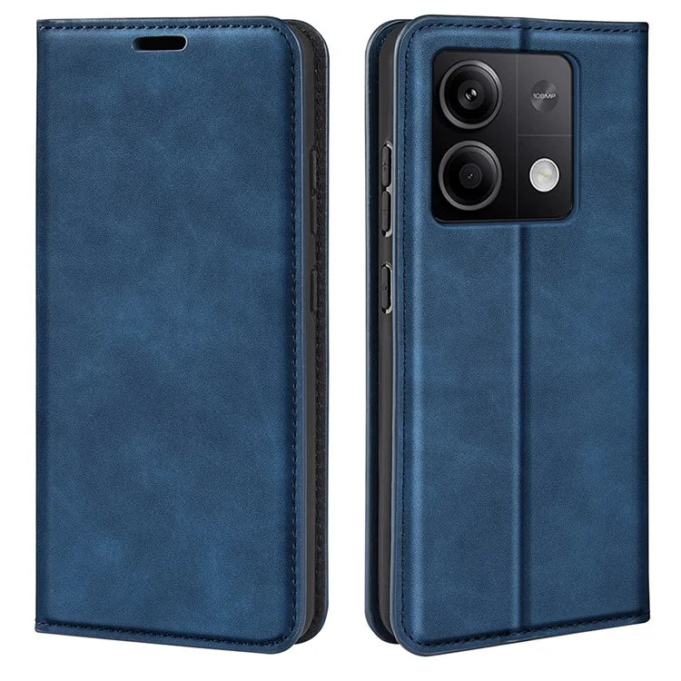 For Xiaomi Redmi Note 13 5G (China) Cell Phone Case PU Leather Wallet Stand Phone Shell with Skin-touch Feeling