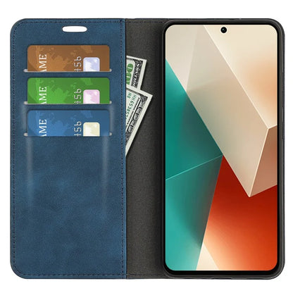 For Xiaomi Redmi Note 13 5G (China) Cell Phone Case PU Leather Wallet Stand Phone Shell with Skin-touch Feeling