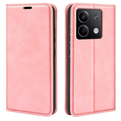 For Xiaomi Redmi Note 13 5G (China) Cell Phone Case PU Leather Wallet Stand Phone Shell with Skin-touch Feeling
