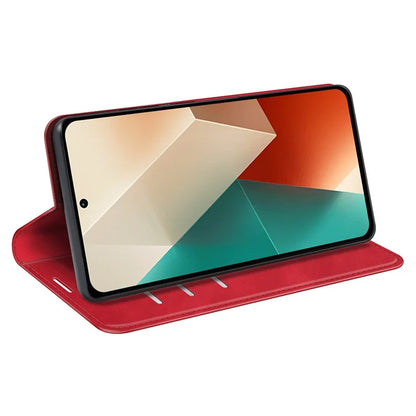 For Xiaomi Redmi Note 13 5G (China) Cell Phone Case PU Leather Wallet Stand Phone Shell with Skin-touch Feeling