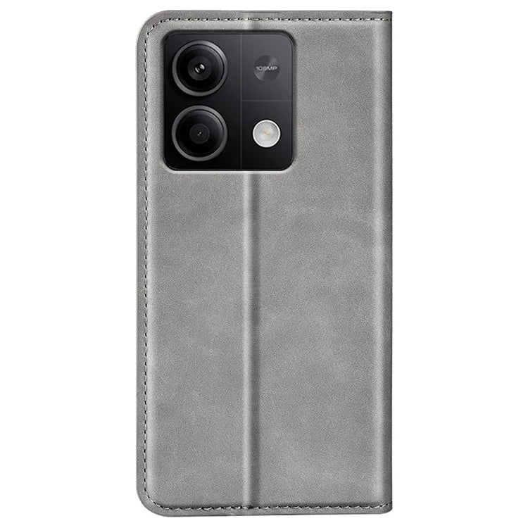 For Xiaomi Redmi Note 13 5G (China) Cell Phone Case PU Leather Wallet Stand Phone Shell with Skin-touch Feeling