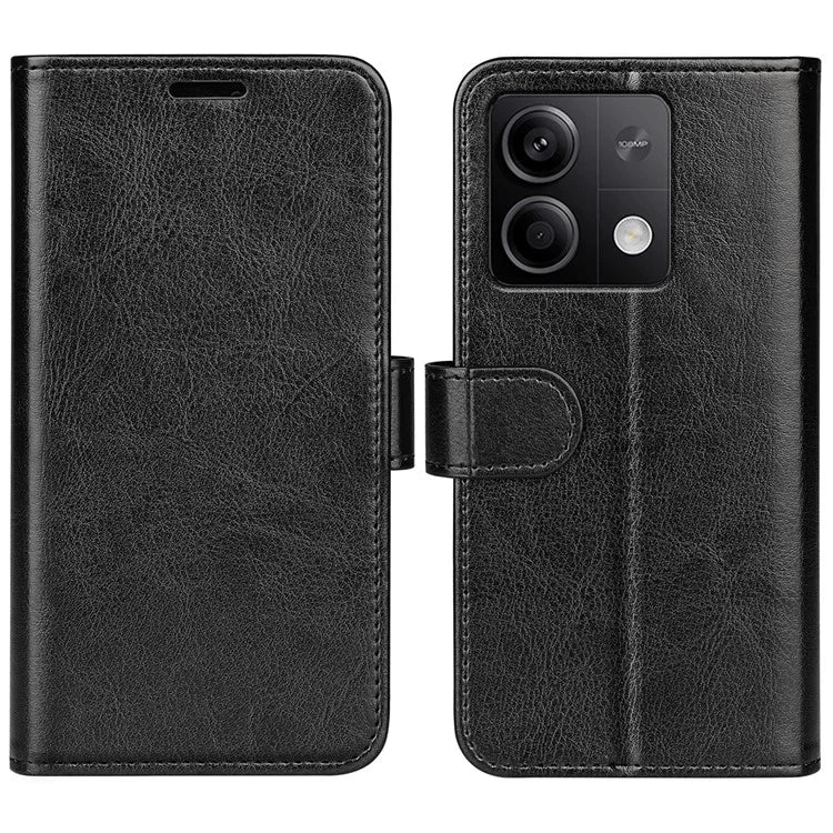 For Xiaomi Redmi Note 13 5G (China) Case Leather Phone Cover Crazy Horse Texture Stand Wallet