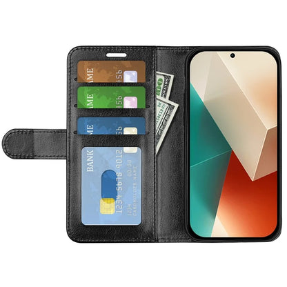 For Xiaomi Redmi Note 13 5G (China) Case Leather Phone Cover Crazy Horse Texture Stand Wallet