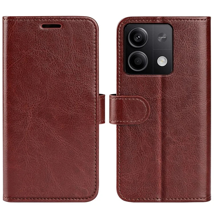 For Xiaomi Redmi Note 13 5G (China) Case Leather Phone Cover Crazy Horse Texture Stand Wallet