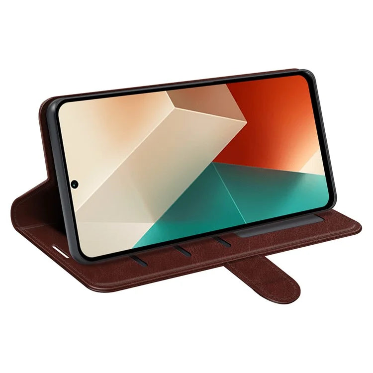 For Xiaomi Redmi Note 13 5G (China) Case Leather Phone Cover Crazy Horse Texture Stand Wallet