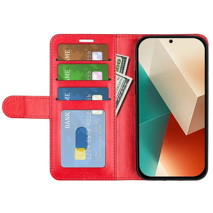 For Xiaomi Redmi Note 13 5G (China) Case Leather Phone Cover Crazy Horse Texture Stand Wallet