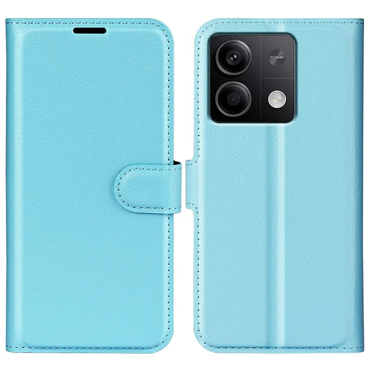 For Xiaomi Redmi Note 13 5G (China) Case Litchi Texture Leather Stand Cover Slim-Fit Wallet Phone Shell