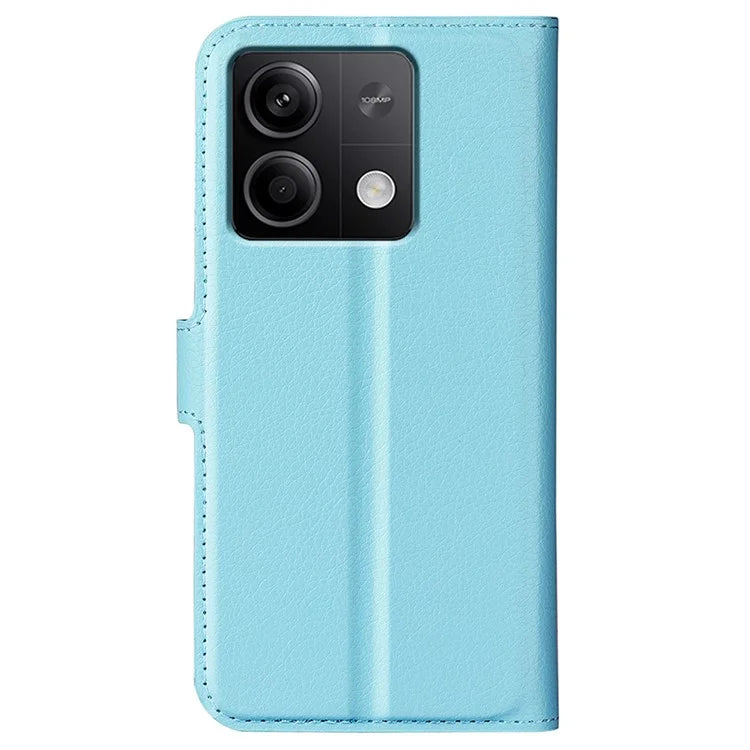 For Xiaomi Redmi Note 13 5G (China) Case Litchi Texture Leather Stand Cover Slim-Fit Wallet Phone Shell