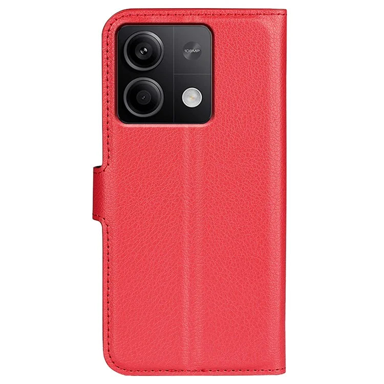 For Xiaomi Redmi Note 13 5G (China) Case Litchi Texture Leather Stand Cover Slim-Fit Wallet Phone Shell