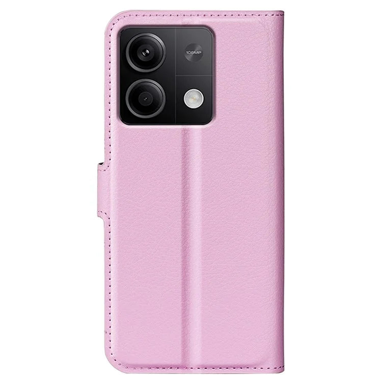 For Xiaomi Redmi Note 13 5G (China) Case Litchi Texture Leather Stand Cover Slim-Fit Wallet Phone Shell