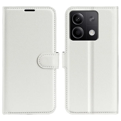 For Xiaomi Redmi Note 13 5G (China) Case Litchi Texture Leather Stand Cover Slim-Fit Wallet Phone Shell