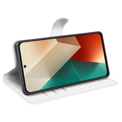 For Xiaomi Redmi Note 13 5G (China) Case Litchi Texture Leather Stand Cover Slim-Fit Wallet Phone Shell
