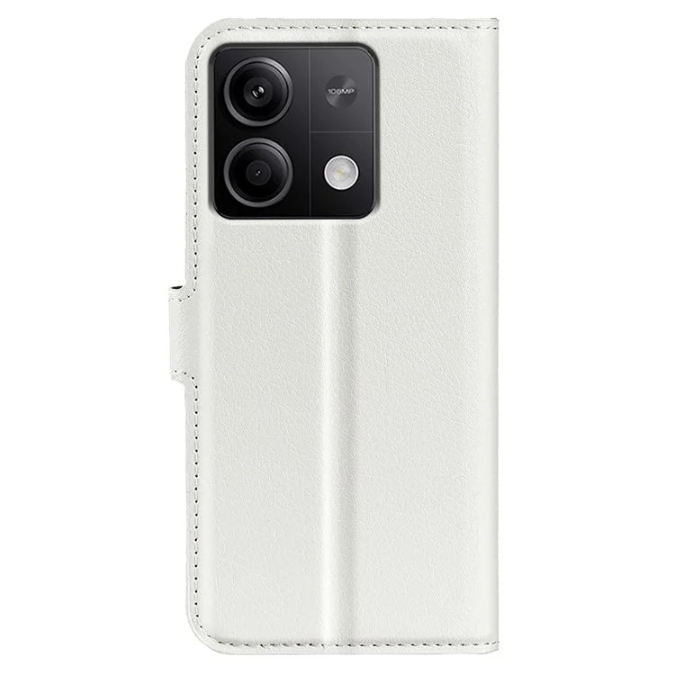 For Xiaomi Redmi Note 13 5G (China) Case Litchi Texture Leather Stand Cover Slim-Fit Wallet Phone Shell