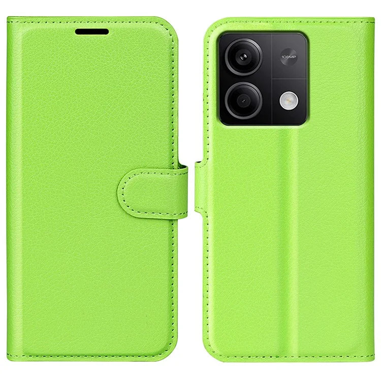 For Xiaomi Redmi Note 13 5G (China) Case Litchi Texture Leather Stand Cover Slim-Fit Wallet Phone Shell