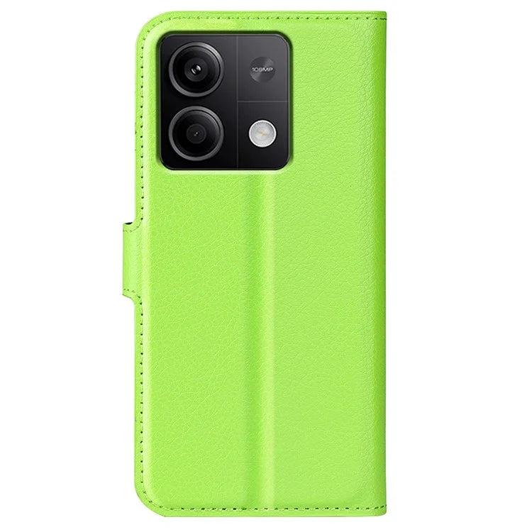 For Xiaomi Redmi Note 13 5G (China) Case Litchi Texture Leather Stand Cover Slim-Fit Wallet Phone Shell