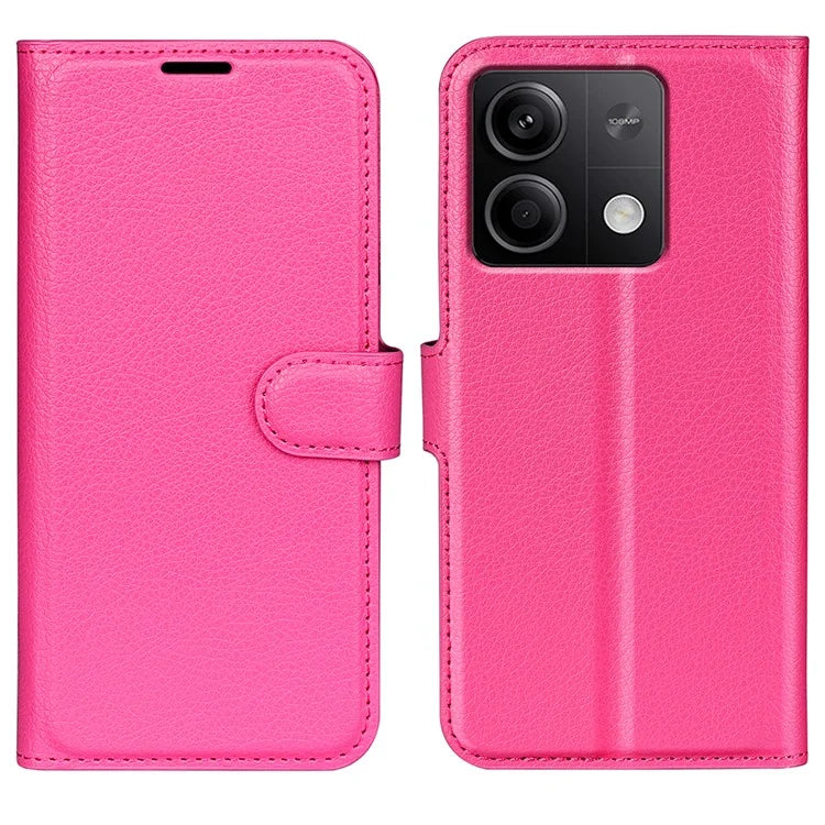 For Xiaomi Redmi Note 13 5G (China) Case Litchi Texture Leather Stand Cover Slim-Fit Wallet Phone Shell