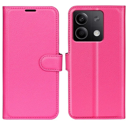 For Xiaomi Redmi Note 13 5G (China) Case Litchi Texture Leather Stand Cover Slim-Fit Wallet Phone Shell