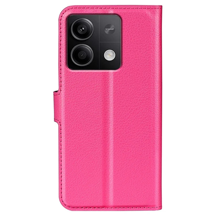 For Xiaomi Redmi Note 13 5G (China) Case Litchi Texture Leather Stand Cover Slim-Fit Wallet Phone Shell