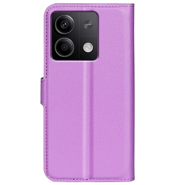 For Xiaomi Redmi Note 13 5G (China) Case Litchi Texture Leather Stand Cover Slim-Fit Wallet Phone Shell