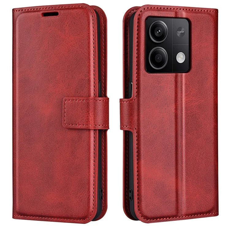 Phone Cover for Xiaomi Redmi Note 13 5G (China) Case Stand PU Leather Calf Texture Phone Shell Wallet