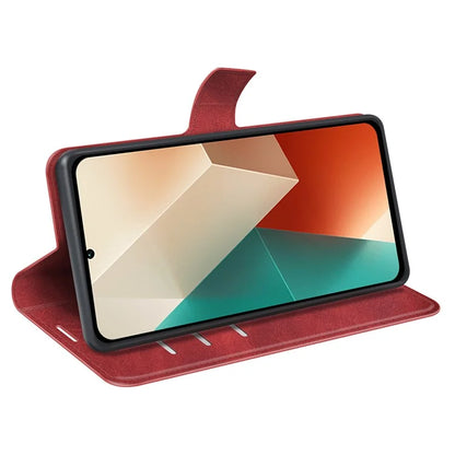 Phone Cover for Xiaomi Redmi Note 13 5G (China) Case Stand PU Leather Calf Texture Phone Shell Wallet
