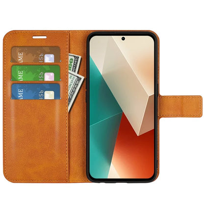 Phone Cover for Xiaomi Redmi Note 13 5G (China) Case Stand PU Leather Calf Texture Phone Shell Wallet
