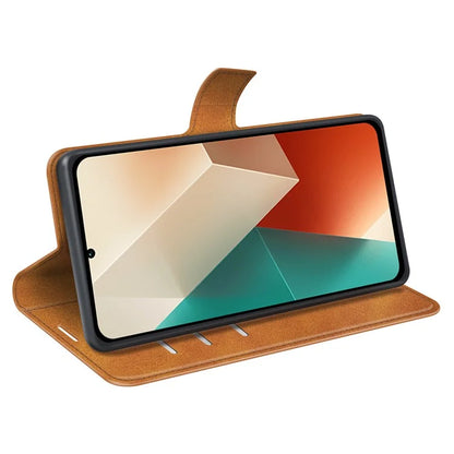 Phone Cover for Xiaomi Redmi Note 13 5G (China) Case Stand PU Leather Calf Texture Phone Shell Wallet