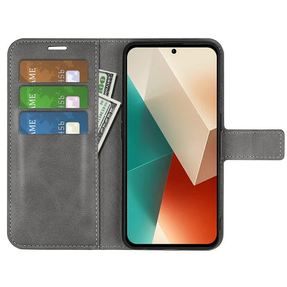 Phone Cover for Xiaomi Redmi Note 13 5G (China) Case Stand PU Leather Calf Texture Phone Shell Wallet