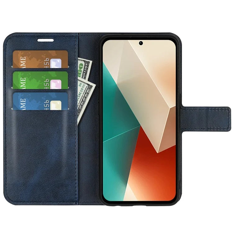 Phone Cover for Xiaomi Redmi Note 13 5G (China) Case Stand PU Leather Calf Texture Phone Shell Wallet