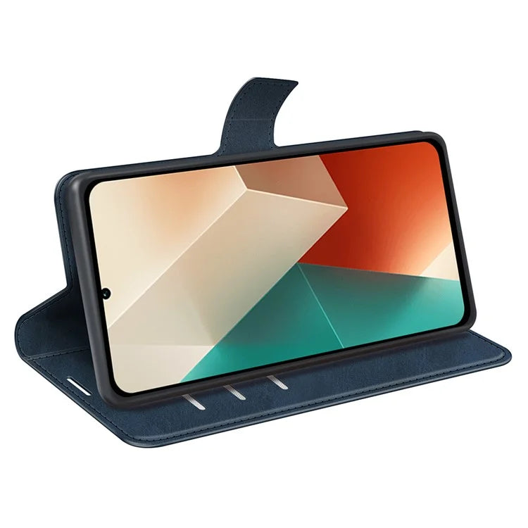 Phone Cover for Xiaomi Redmi Note 13 5G (China) Case Stand PU Leather Calf Texture Phone Shell Wallet