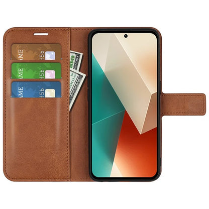 Phone Cover for Xiaomi Redmi Note 13 5G (China) Case Stand PU Leather Calf Texture Phone Shell Wallet